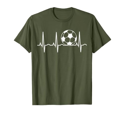 Soccer Heartbeat - Soccer Ball Heartbeat T-Shirt, Men, Olive Green, 3X-Large