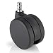 Produktbild hjh OFFICE 619018 5er Set Rollen ROLO NO-Noise Schwarz 11mm x 75mm Drehstuhlrollen für Teppichboden
