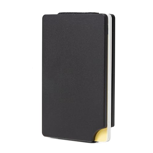 Image of Minimalist Carbon Fiber Wallet for Men, Money Clip Cash Strap Wallet, RFID Blocking Metal Wallet Aluminum Card Holder,Front Pocket Wallet(Matte Black)