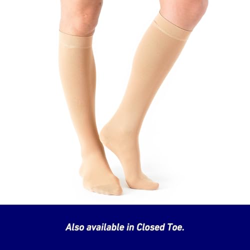 Image of Neo G Therapeutic Compression Socks for Women 20-30 mmhg knee high - for spider or varicose veins, swollen legs, feet, ankles, edema. Closed or Open Toe Compressions Socks for Women (Polyamide, Elastane)