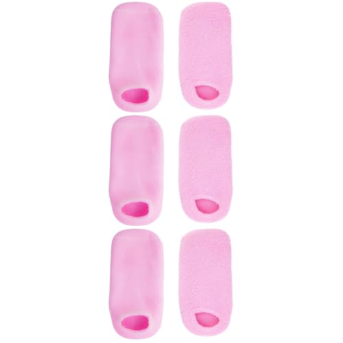 IWOWHERO 3 Pairs Gel Socks Gel Lining Socks Moisture Socks Oil Infused Socks Cracked Foot Lotion Socks Dry Heel Spa Socks Cotton Spa Socks Cracked Heel Socks Moisturizing Foot Wear Pink