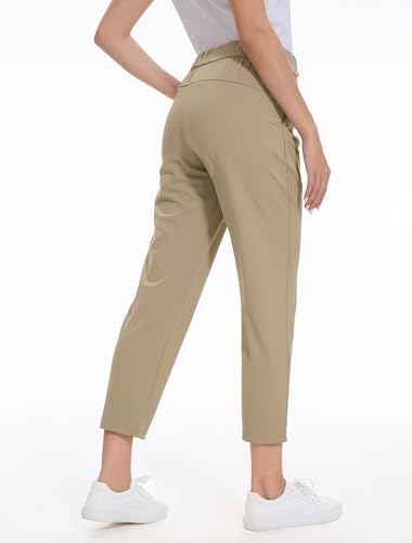 2 Pack Women's Golf Pants with Deep Pockets Stretch 7/8 Ankle Sweatpants for Athletic, Work, Travel, Lounge2