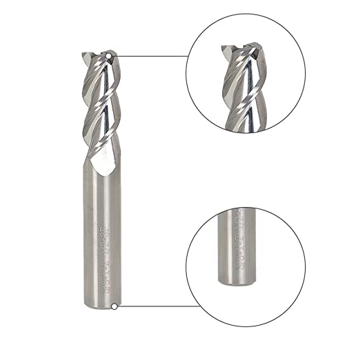 Image of kimllier 5Pcs 3 /8 Inch 3 Flute 45 Degree Helix Alu-Power Carbide Square High Speed End Mill Set