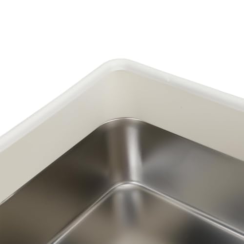Caja de arena para gatos de acero inoxidable tamaño pequeño miniatura 4