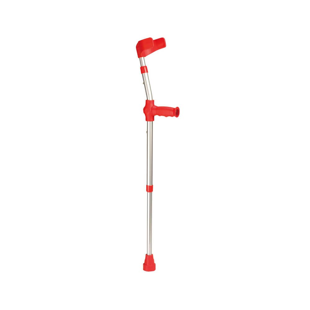 1 muleta de apoyo para antebrazos, altura regulable, aluminio, 135 kg, cápsula, color rojo