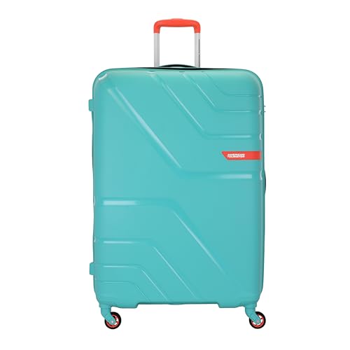 Image of American Tourister Upland Sport 79 CM Large Checkin Polypropylene (PP) Hard 4 Wheels Spinner Luggage /Suitcase /Trolley Bag for Travel (Pool Blue)