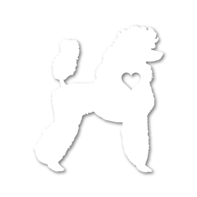 Image of Yoonek Graphics Love Poodle Love Dog Decal Sticker for Car Window, Laptop and More. # 1278White4