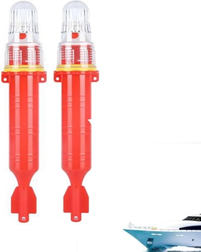 【新モデル 人気】Pogowu 非常信号灯セット 2個入 26.3cm×5.1cm 防水 LED 水中灯 集魚灯 イカ釣用 ボートナビゲーションライト 双色きらめき レッド 屋外 水上活動用 釣り ボート カヤック 緊急標識機能 電池式 長時間使用 耐衝撃