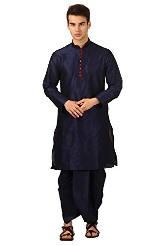 Image of Royal Kurta Men's Cotton Silk Dhoti Kurta (White)