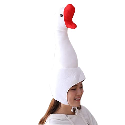 haozaikeji Plush Goose Hat with Long Neck Novelty Party Hat Adult Creative Animal Fancy Dress Hats for Cosplay Photoshoot Stage Performance Christmas Halloween Party - Image 2