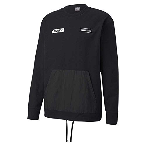 PUMA Nu-Tility Crew Felpa, Uomo, Black, L