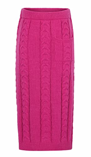 Image of CHARTOU Women's Winter Chunky Cable Knit Long Skirt 2 Piece Outfit Sweater Sets
