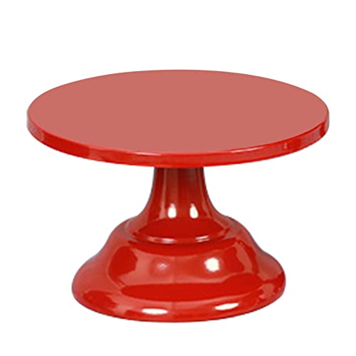 PréSentoir à Gâteaux en MéTal et Fer, Socle Rond, Support à Desserts, PréSentoir à Cupcakes, Ustensiles de Cuisson pour FêTe de Mariage d'anniversaire (Rouge S)