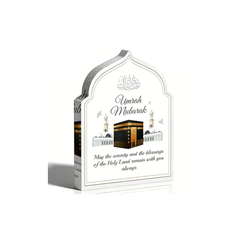 TIHNY Umrah Mubarak Acrylic-Geschenk mit Zugbeutel Personalisierte Hajj-Dekoration 11 6×8 4cm Ramadan Eid Islamisches Souvenir Muselmanische Spirituelle Deko für Zuhause