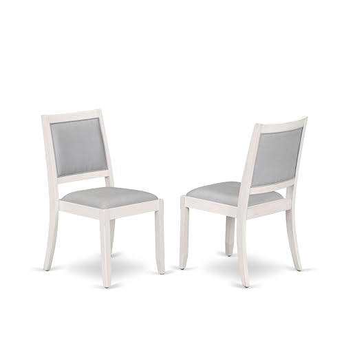 Image of X07X2-B0W-27 - 9-Pc Kitchen Table Set includes an Extendable Rectangle Kitchen Table, 7 Stackable Polyester Fabric Chairs and 1 Modern Bench, 39x120 Inch, Antique White
