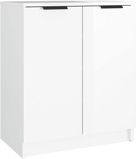 vidaXL Shoe Cabinet Hallway Shoe Storage Rack Cupboard Organiser Shelf Stand Holder Storage Unit Hall Cabinet High Gloss White Engineered Wood