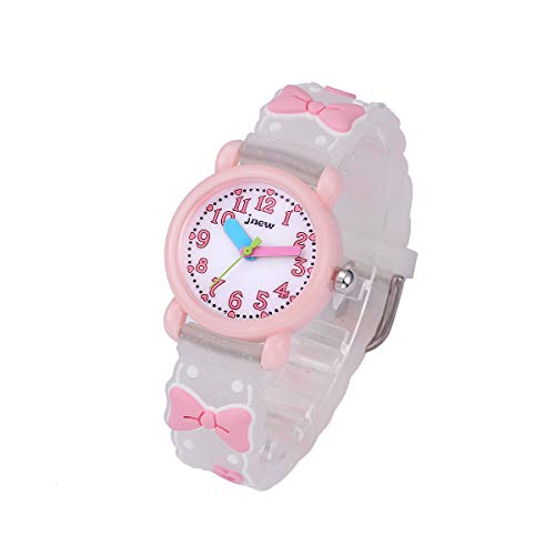 Boy's Girl's Watch,Kids Gift 3D Cartoon Japanese Quartz Silicone Kids Watch, Age 3-10 Toys for 3-15 Year Old Boys Girls Birthday Present for Kids - Best Gifts (Pink Tie)3