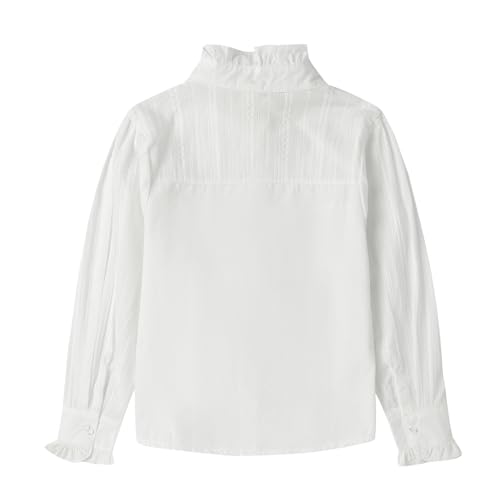 Image of Mud Kingdom Girls Blouse Shirts Spring Fall Long Sleeve Button-Down Top Ruffle Collar