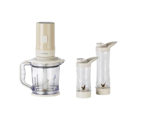 BergHOFF Gem Retro 700 W Kişisel Blender & Doğrayıcı – 1, 2 L Titanyum Bıçaklı Hazne, Bakır AC Motor | Vanilya Krem: 2426TL