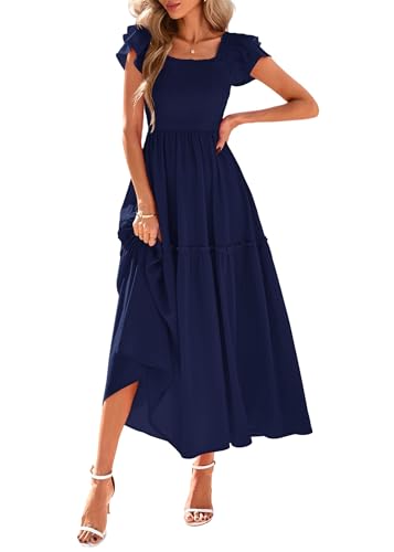 Image of KIRUNDO Smocked Summer Midi Dresses for Women 2026