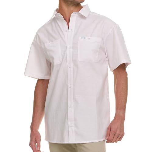 Wrangler Men's Big and Tall Short Sleeve Button Up Shirt, Chambray Woven - image 1