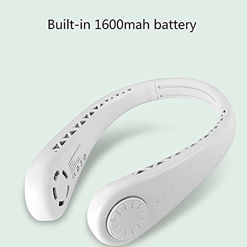 Ventilateur portable de cou USB rechargeable blanc à 360° - 4