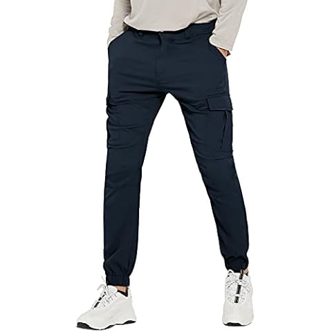 PULI Herren Wanderhose Cargohose Slim Fit Stretch Jogger Radfahren Wasserdicht Outdoor Hose Cover