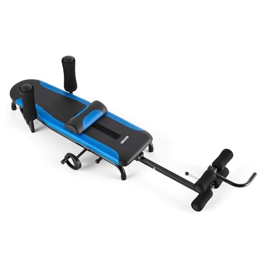 VEVOR Mesa de Tracción Lumbar Capacidad de 159 kg, Banco de Estiramiento de Espalda Estructura Estable, Reposabrazos Ajustables, Alta Resistencia, Tabla de Inversión para Hombros, Cuello, Espalda
