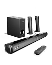 Versatile and Space-Saving Shape - The soundbar's detachable design allows you to assemble it in a variety of styles to fit the layout and atmosphere of your room. The split design saves space while the unique 7° tilt design enriches the soundstage w...