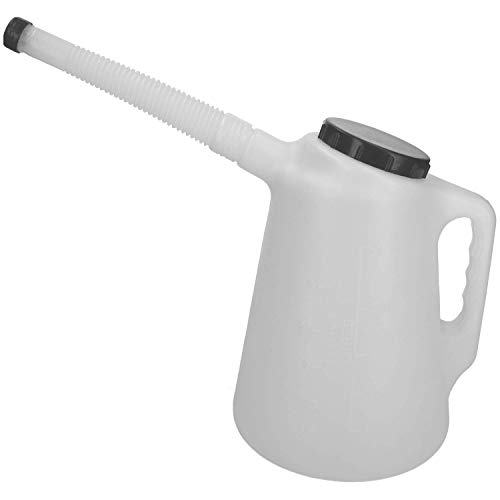 Caraffa graduata in plastica da 3 l, con beccuccio flessibile, per acqua, benzina, diesel
