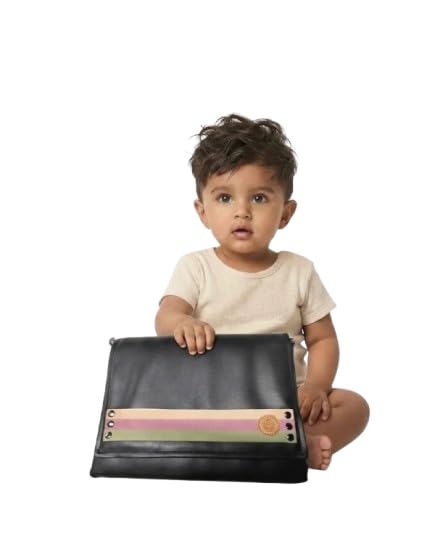 Portia - The Portable Changing Station Diaper Mat| Tan Brown with Light Gold Finish| Diaper Clutch| Diaper Sling| Diaper Bag | Baby Travel Essential-picture-17