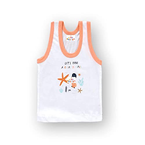 Image of KIKE New Born Baby Pure Cotton Printed Regular Fit Sando Innerwear Baniyan Kids Vest Infants Sleeveless Undershirts for Cute Boys Girls 0-24 Months (Pack of 6)