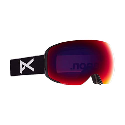 Anon Men's M2 Goggle with Spare Lens and MFI Face Mask, Black / Perceive Sunny Red