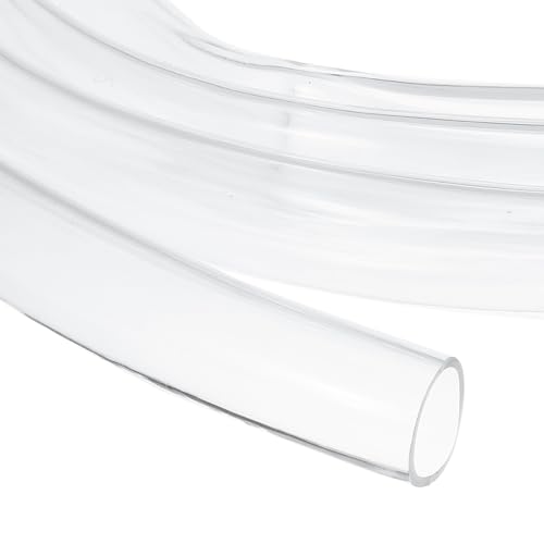 uxcell Tubo de PVC transparente, 22 mm de diámetro interior x 24,24 mm de diámetro exterior, tubo de PVC de 6 pies, manguera de vinilo ligero, tubo de agua de plástico flexible transparente para