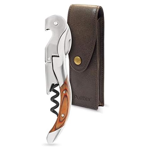 Pulltex Pulltaps Rosewood Toledo Hand Made Corkscrew with Leather Case Set Cover