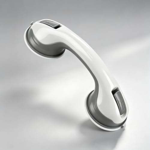 Suction Grab Bars for Shower Safety Handle Support for Bathroom (1 Gray 12in)
