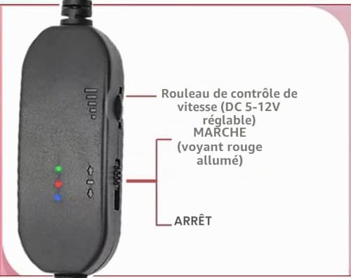 VISSQH 12V contrôleur de Vitesse du Ventilateur PC,USB DC 5V Step Up Boost vers 12V 2 Broches Contrôleur avec 1 à 2 Câbles de Adaptateur d'alimentation Ventilateur PC – vue 3