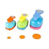 Circle Punch 3/8+5/8+1inch（8mm+16mm+25mm）Craft Lever Punch Handmade Paper Punch Candy Color by...