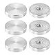 QUARKZMAN M10 Gewinde 40mm Durchmesser Runde Form Aluminium Scheibe Hardware 6 Stück, Aluminium Kreis Scheibe Glasplatte Adapter für Glastisch, Silber
