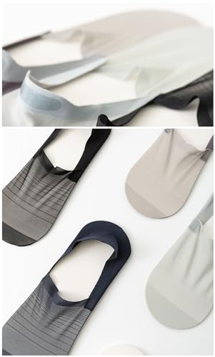 Men's No Show Socks - 5 Pairs Invisible Low Cut Liners Sock - Summer Thin Breathable Non-Slip Hidden Socks4