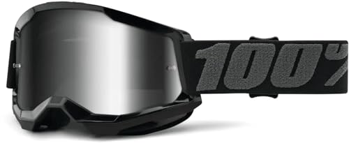 100% Fahrradbrille Strata 2, Schwarz, dunkle Gläser