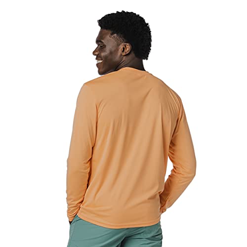 Vapor Apparel Men's Outdoor Upf 50+ Long Sleeve T-Shirt, Uv Sun Protection For Fishing, Running, Hiking, L, Citrus #TOP1