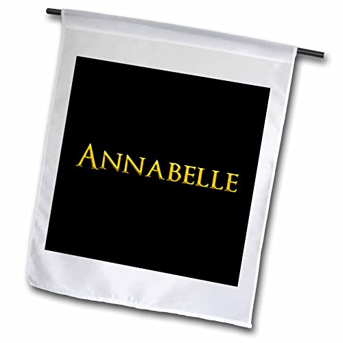 3dRose Annabelle favored girl baby name in the USA. Yellow on black charm - Flags (fl_355691_1)