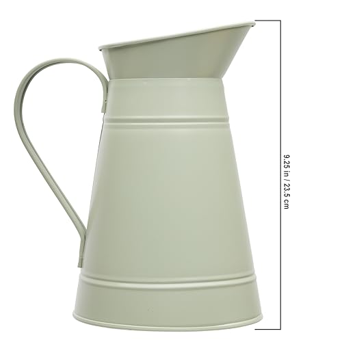 Image of Redecker Coated Metal Toilet Brush Set, Nylon Toilet Brush with Oiled Beechwood Handle, Replaceable Head, Vintage Pitcher Design with Handle and Spout, Made in Germany, Green