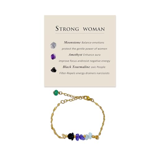 Healing Crystal Beaded Adjustable Bracelets unique gifts for mom,Natural Crystal jewelry and healing stones new beginnings gifts for women.