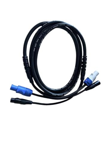 Ralinata Compatible Power and DMX Cable, powercon Plus DMX Cable Set for Stage Lighting
