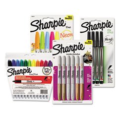 - Permanent Markers Bundle, 3 DZ Fine Point Black, 1 PK Metallic Assorted, 27/Set