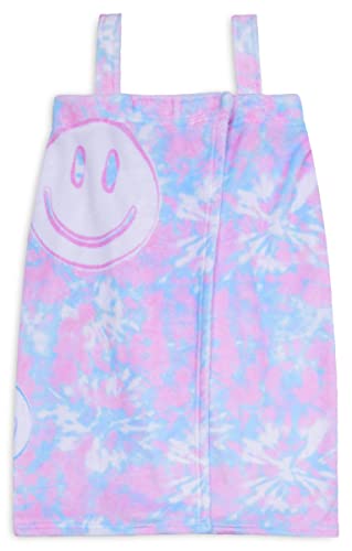 iscream Big Girls' Silky Soft Plush Spa Wrap for Home, Travel, Summer Camp - Boho Bliss Collection
