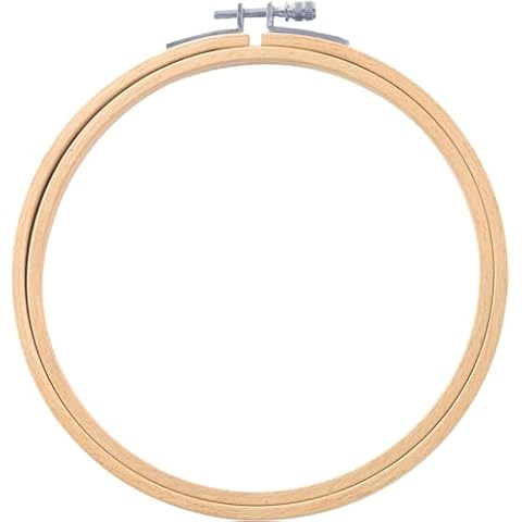 Better Crafts 1 Piece 7 Inch Wooden Embroidery Hoops Bamboo Circle Cross Stitch Hoop for Embroidery & Art Craft Handy Sewing Cover