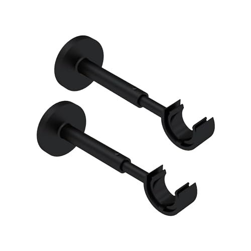 Empyr Kit 2 Supports Muraux pour Tringle à Rideaux Ø 28 mm – Saillie Extensible 110-160 mm – Fixation Murale Réglable Compatible Tringle Ø 28 mm –...
